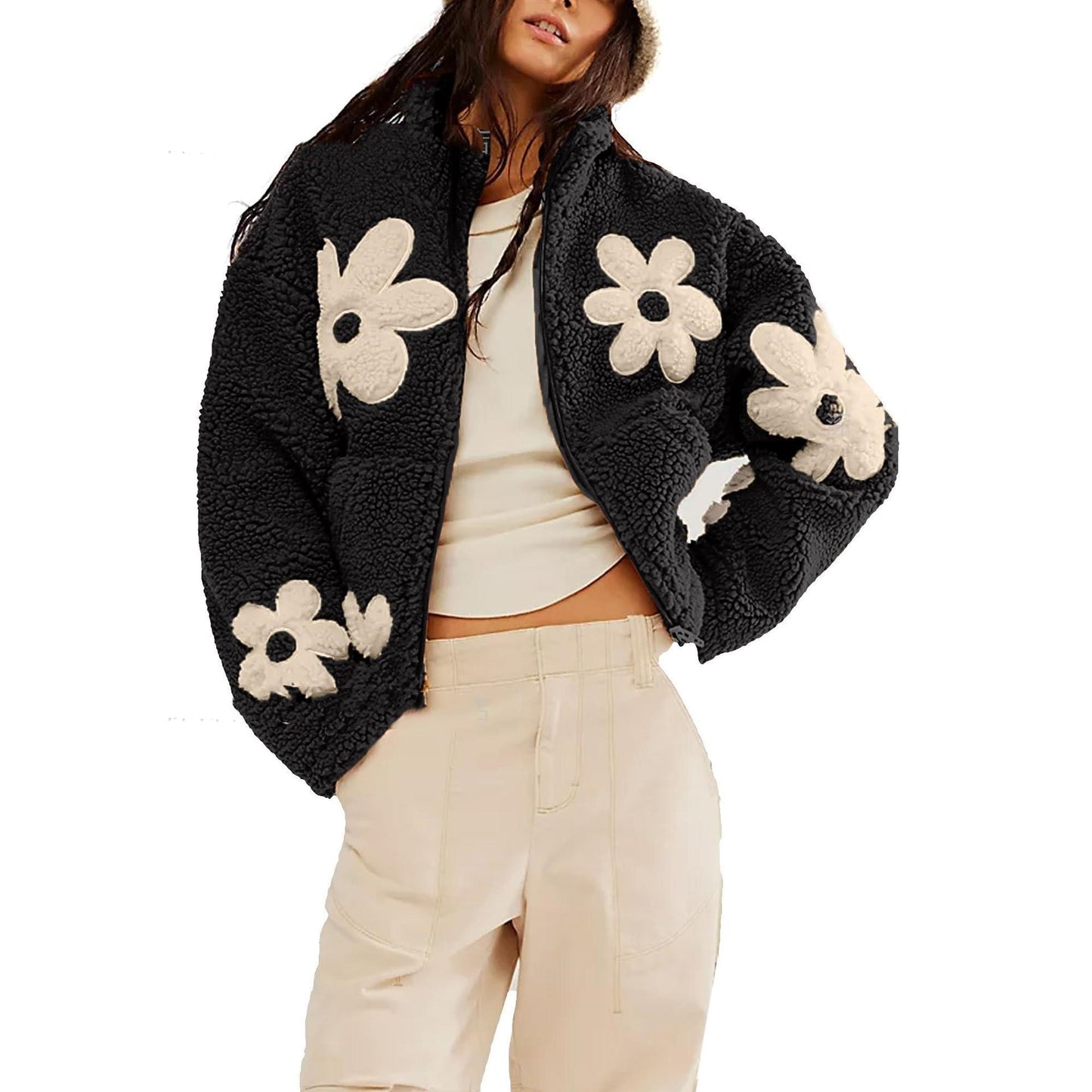 CozyBloom™ Floral Fleece Winter Jacket