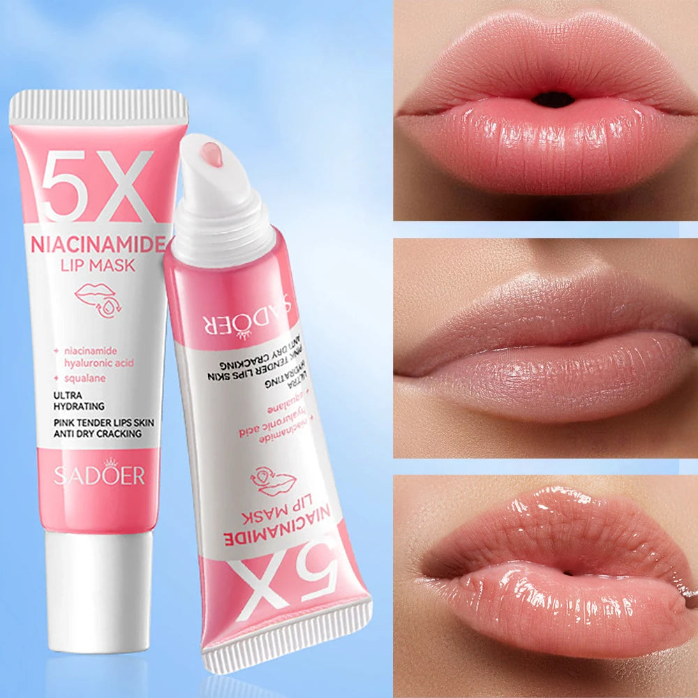 5X Niacinamide Plumping Lip Mask – Intense Hydration & Anti-Dryness for Soft, Pink Lips | Care Chapped Lips Overnig 10g/pc