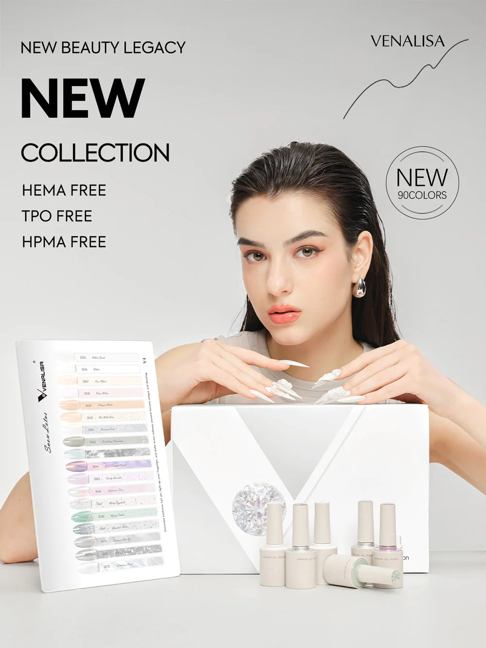 Venalisa HEMA TPO FREE Nail Gel Polish Glitter Gorgeous Full Coverage Soak Off UV LED French Nail Jelly Pink Nude Collection