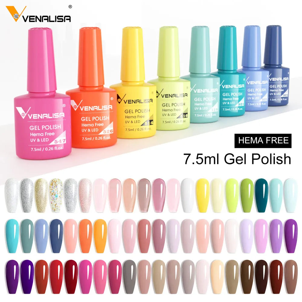 Venalisa HEMA TPO FREE Nail Gel Polish Glitter Gorgeous Full Coverage Soak Off UV LED French Nail Jelly Pink Nude Collection