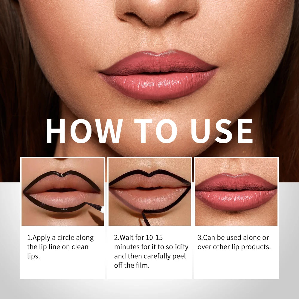 Magic Peel Off Lip Cosmetic Matte Lip Liner Pencil Long Lasting Waterproof Smudge Proof Transfer Proof Peel Off Lip Stain Tattoo