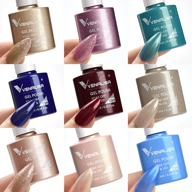 Venalisa HEMA TPO FREE Nail Gel Polish Glitter Gorgeous Full Coverage Soak Off UV LED French Nail Jelly Pink Nude Collection