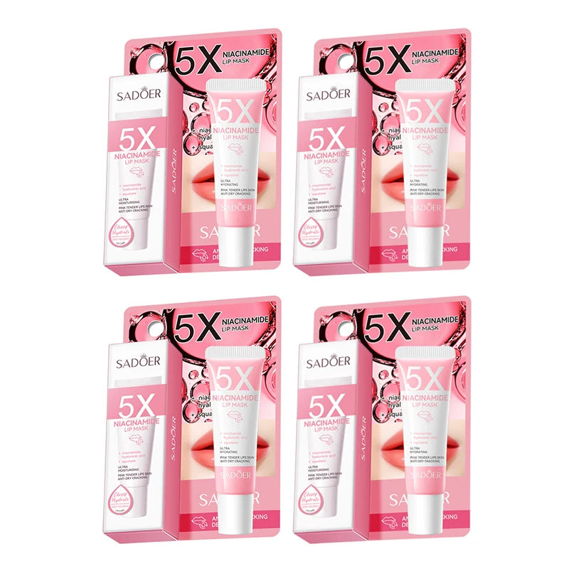 5X Niacinamide Plumping Lip Mask – Intense Hydration & Anti-Dryness for Soft, Pink Lips | Care Chapped Lips Overnig 10g/pc
