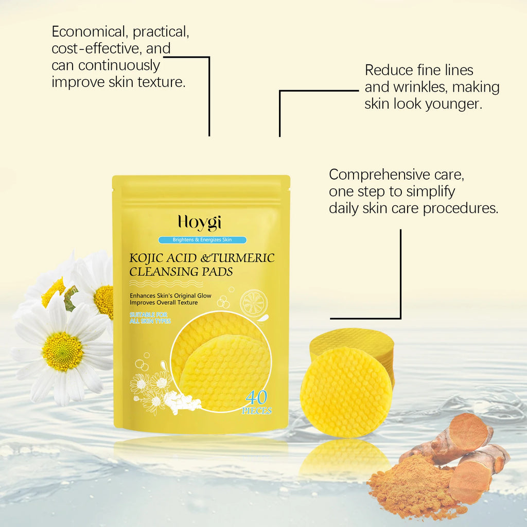 Turmeric Kojic Acid Cleansing Pad Gently Exfoliates Deeply Cleanses Skin Whitens And Lightens Spots Maintains Water Oil Balance