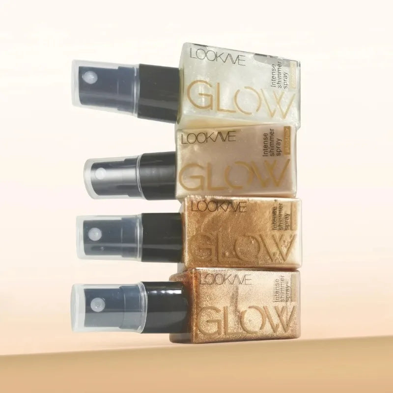 Pearlescent Glitter Spray Shimmer Oil Spray Lasting Shine Gold Bronze Contour Brighten for Face Body Sparkle Liquid Highlighter