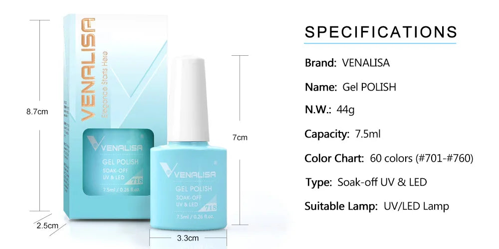 Venalisa HEMA TPO FREE Nail Gel Polish Glitter Gorgeous Full Coverage Soak Off UV LED French Nail Jelly Pink Nude Collection