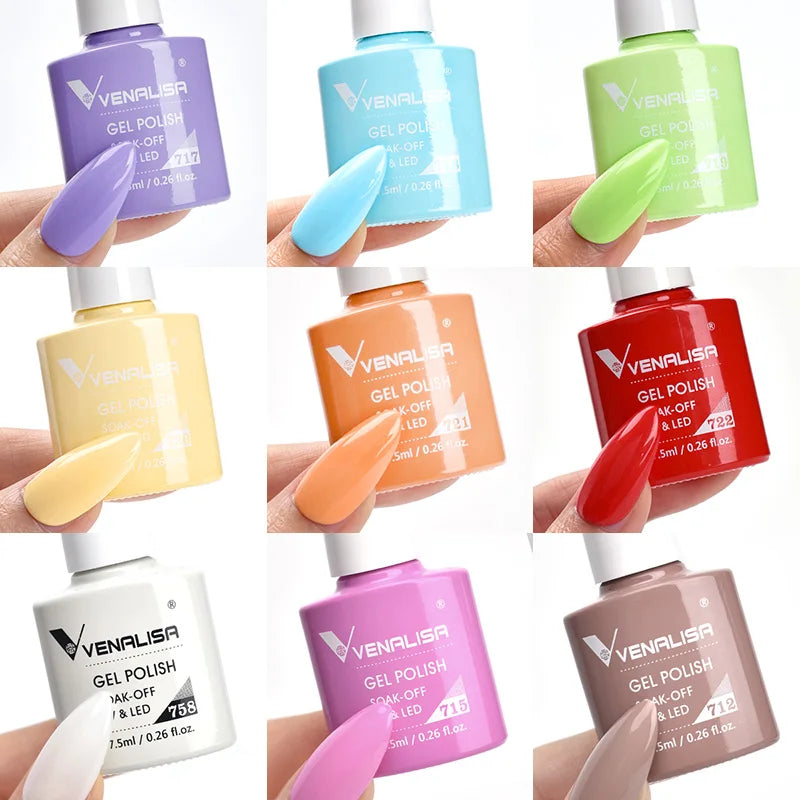 Venalisa HEMA TPO FREE Nail Gel Polish Glitter Gorgeous Full Coverage Soak Off UV LED French Nail Jelly Pink Nude Collection