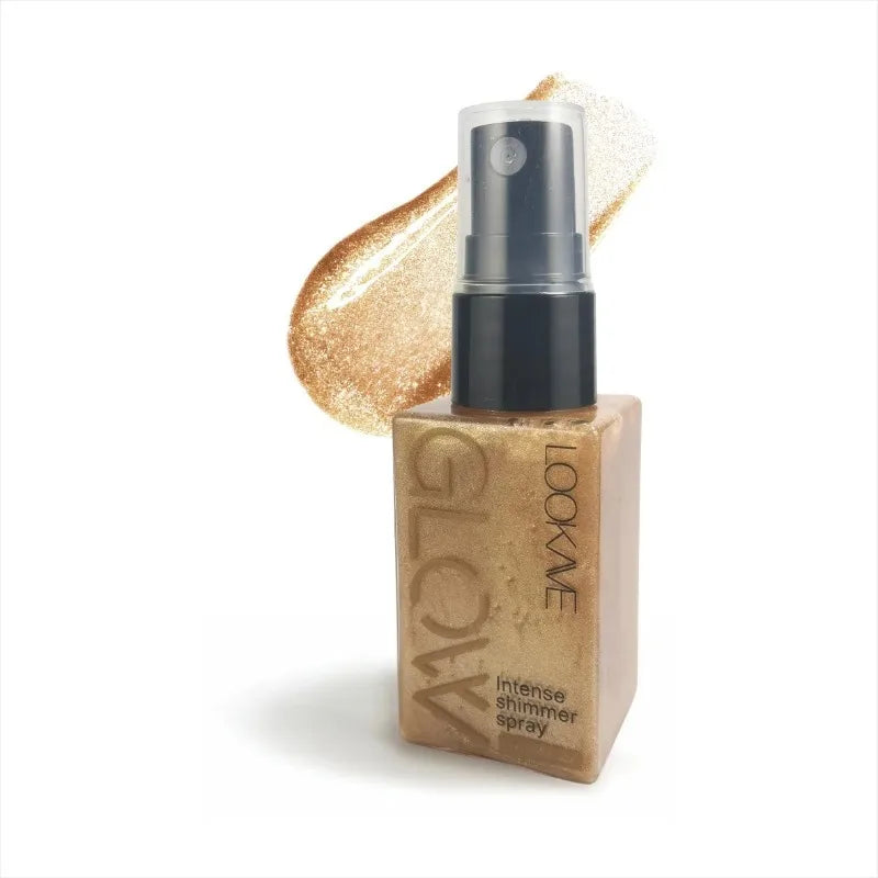 Pearlescent Glitter Spray Shimmer Oil Spray Lasting Shine Gold Bronze Contour Brighten for Face Body Sparkle Liquid Highlighter