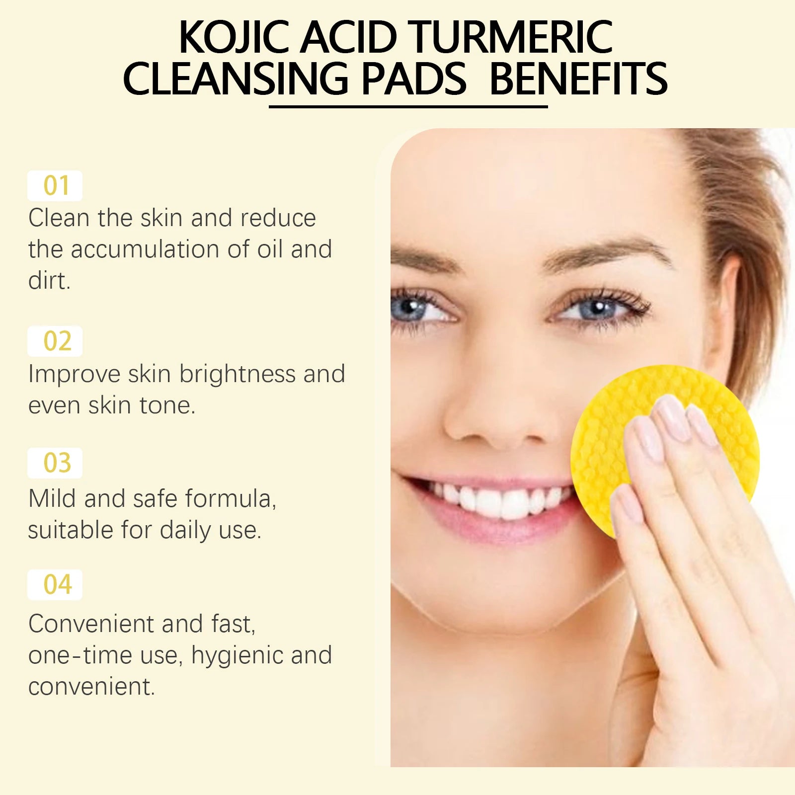Turmeric Kojic Acid Cleansing Pad Gently Exfoliates Deeply Cleanses Skin Whitens And Lightens Spots Maintains Water Oil Balance