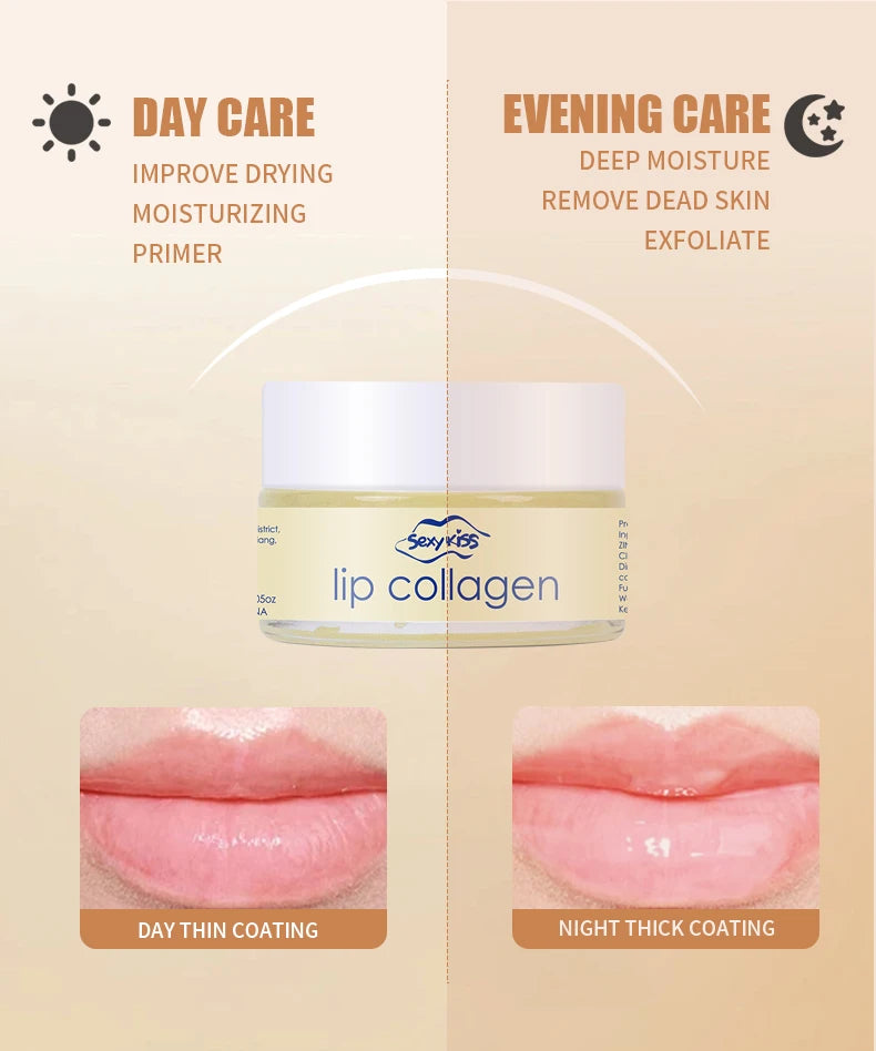 Hyaluronic Acid Collagen Sleep Lip Mask 20g Deep Hydration Lasting Moisturizing Exfoliation Day and Night Can Be Given