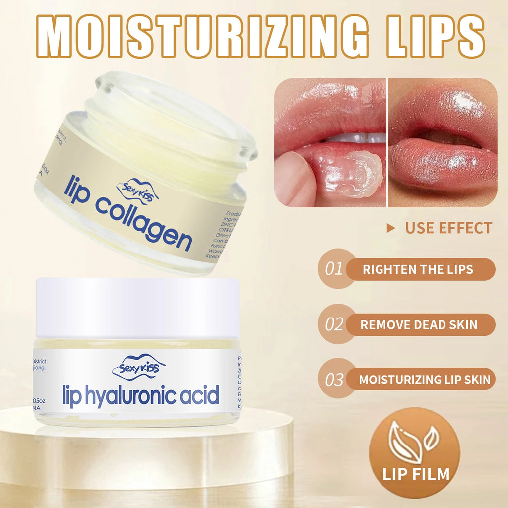 Hyaluronic Acid Collagen Sleep Lip Mask 20g Deep Hydration Lasting Moisturizing Exfoliation Day and Night Can Be Given