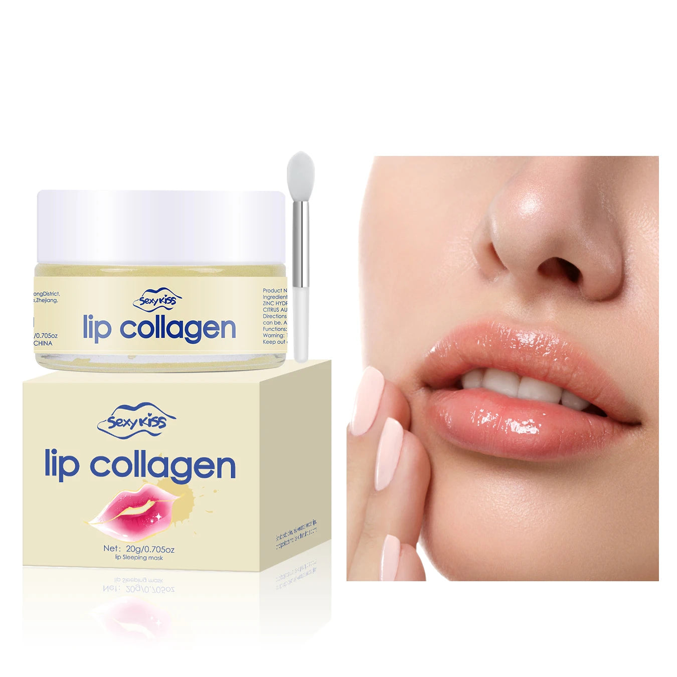 Hyaluronic Acid Collagen Sleep Lip Mask 20g Deep Hydration Lasting Moisturizing Exfoliation Day and Night Can Be Given