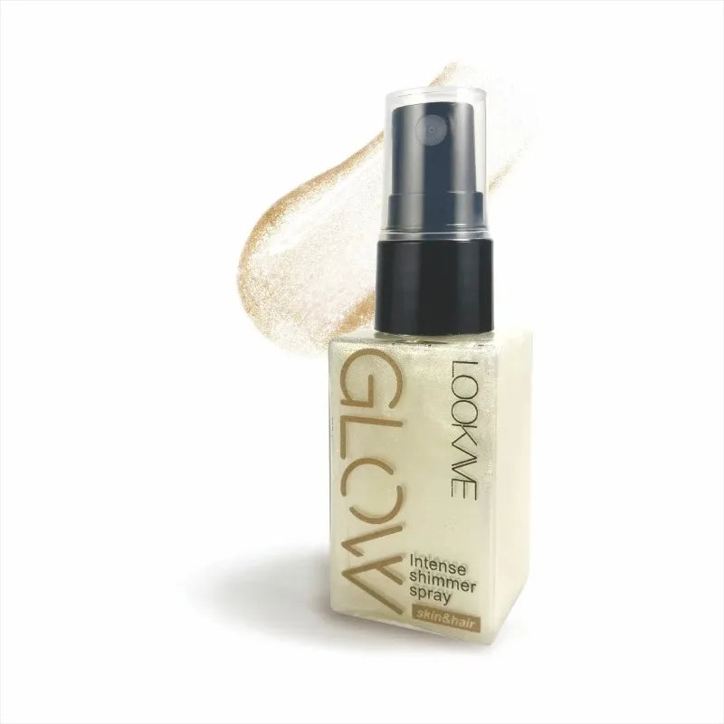 Pearlescent Glitter Spray Shimmer Oil Spray Lasting Shine Gold Bronze Contour Brighten for Face Body Sparkle Liquid Highlighter