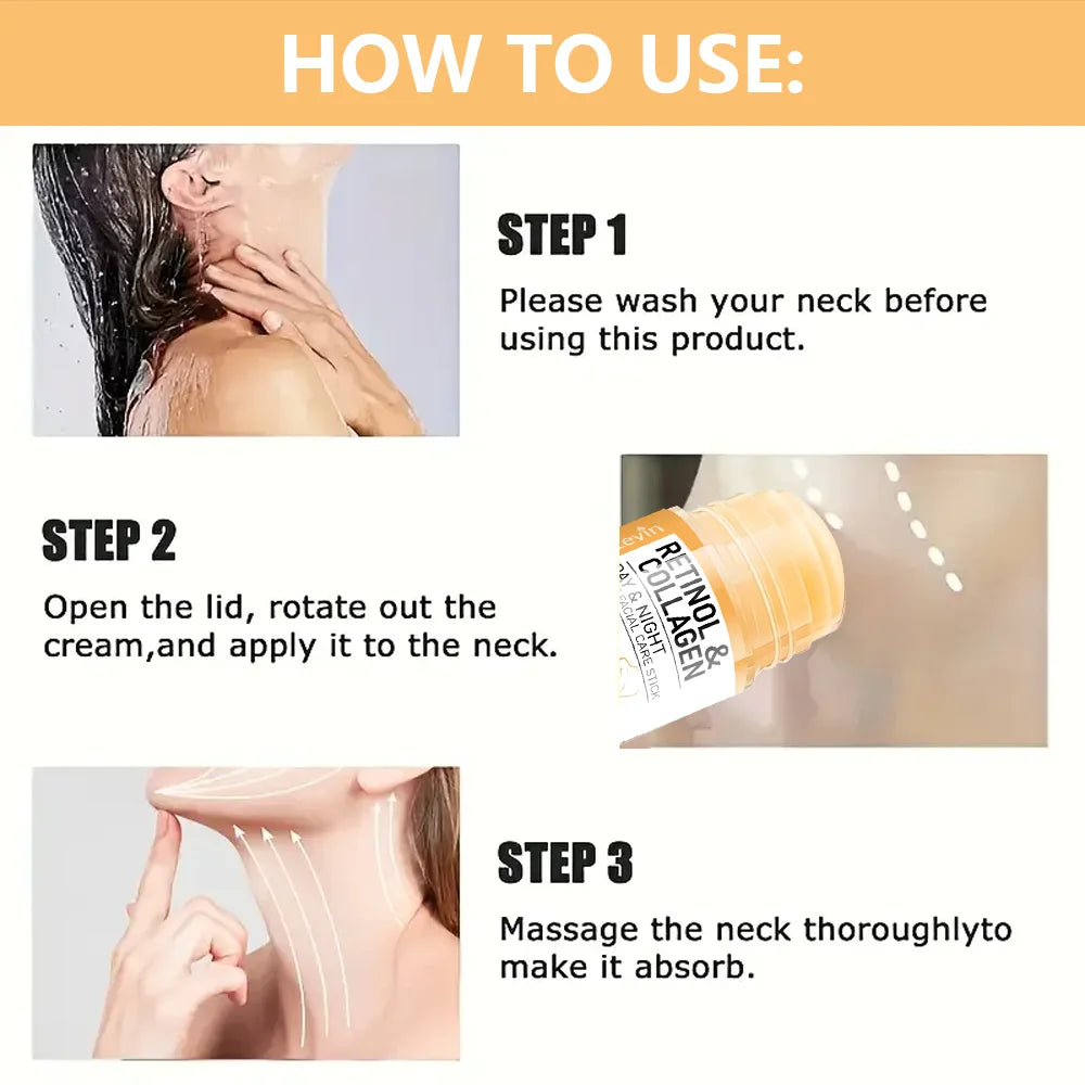 Retinol and Collagen Face and Neck Cream, Lifts the Neck, Tightens and Moisturizes the Skin, Intensely Hydrates the Skin of the Neck and Face, and Reduces the Appearance of Neck Lines