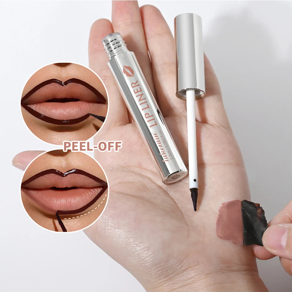 Magic Peel Off Lip Cosmetic Matte Lip Liner Pencil Long Lasting Waterproof Smudge Proof Transfer Proof Peel Off Lip Stain Tattoo