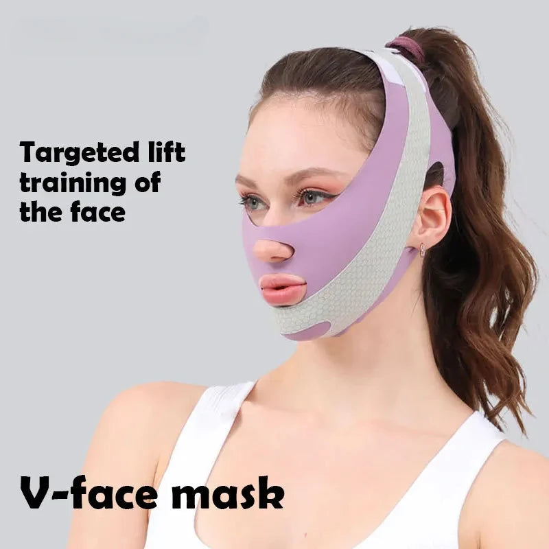 Face-Lift With Sleep Face V Shaper Facial Slimming Bandage Relaxation Shape Lift Reduce Double Chin Face Thining Band Massage