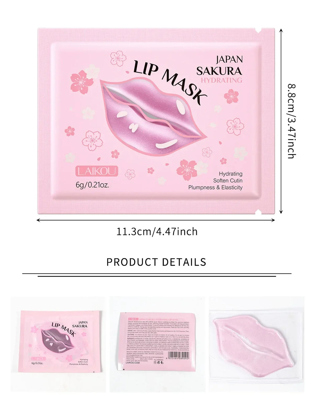 LAIKOU 5/10pcs Lip Mask Lip Care Moisturizing Hydrating Repair Lighten Lip Lines Labial Gel Patch Lips Pad Patches Care Products