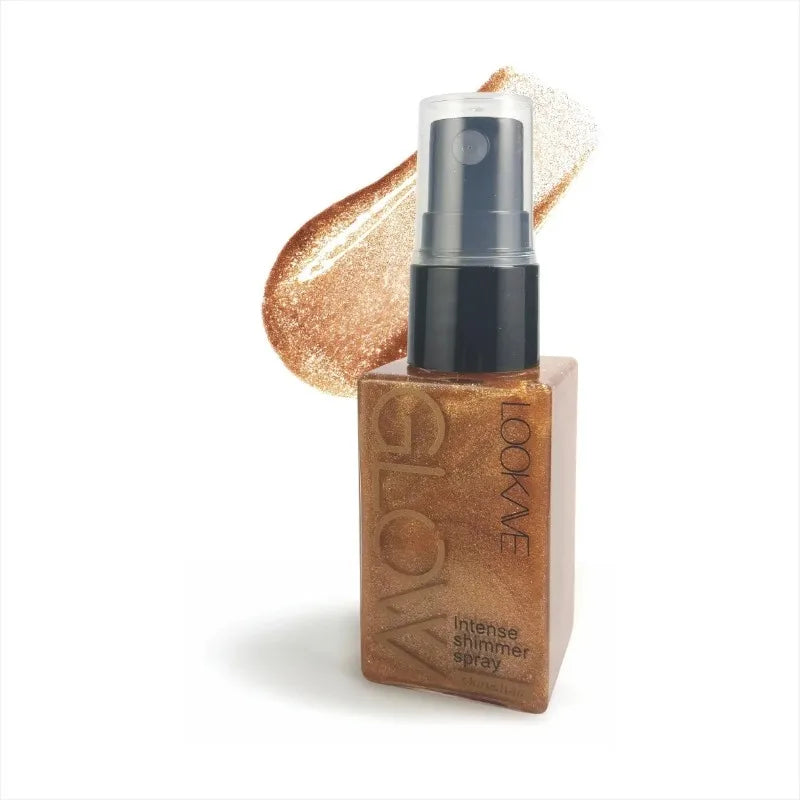 Pearlescent Glitter Spray Shimmer Oil Spray Lasting Shine Gold Bronze Contour Brighten for Face Body Sparkle Liquid Highlighter