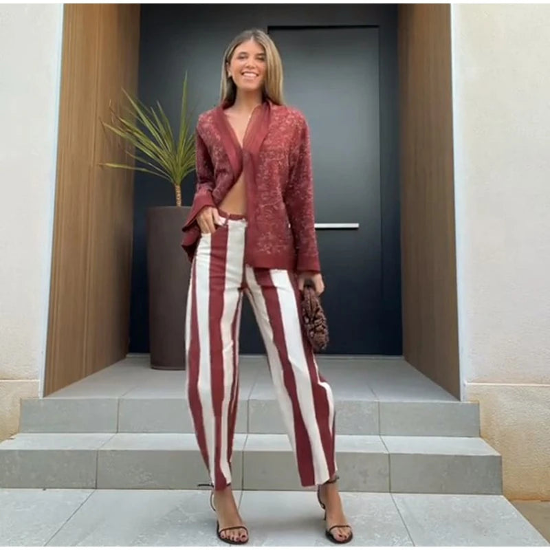Fashion Women's Embroidery Short Jacket Loose O-neck Long Sleeve Buttons Female Cropped Coat 2026 Autumn Lady Casual Jackets
