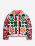2025 Winter Women's Flower Print Parkas Lapel Single-breasted Long Sleeve Pocket Quilted Coat Female Vintege Lady New in Outwear