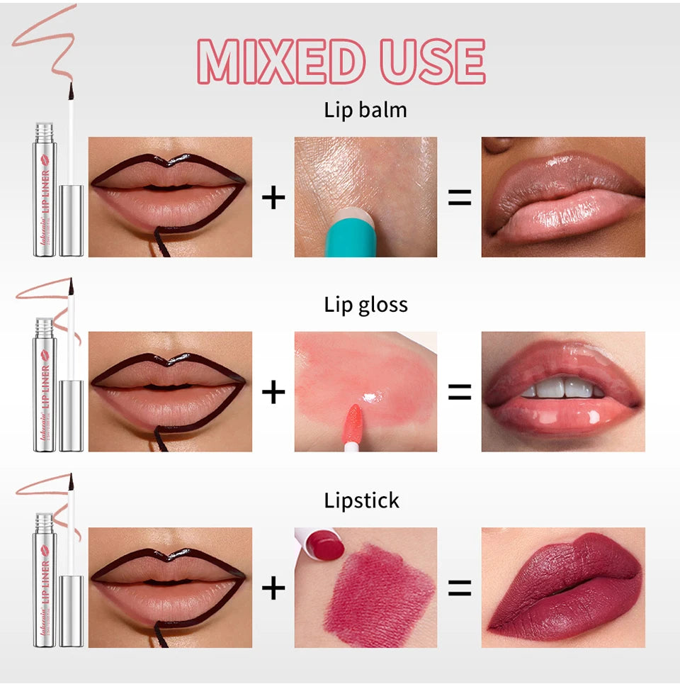 Magic Peel Off Lip Cosmetic Matte Lip Liner Pencil Long Lasting Waterproof Smudge Proof Transfer Proof Peel Off Lip Stain Tattoo