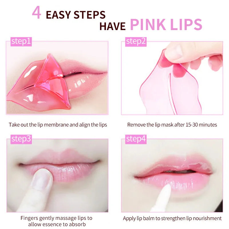 5/10/20/30pcs Pink Gold Crystal Collagen Lip Mask Plump Lips Moisturizing Nourishing Lip Patches Lips Plumper Skin Care Products