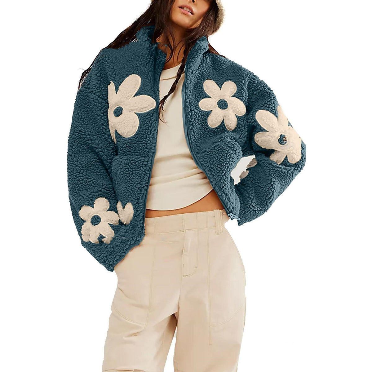 CozyBloom™ Floral Fleece Winter Jacket